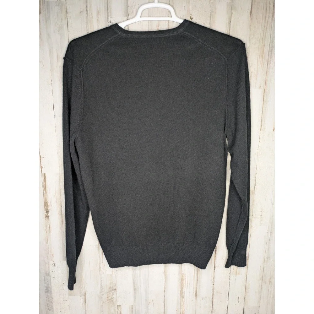 Black Brown 1826 Men's 100%‎ 2-Ply Cashmere V-Neck Sweater Black Men's Large